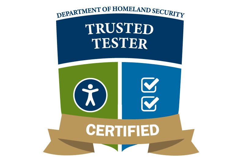 Department of Homeland Security Trusted Tester Certified badge